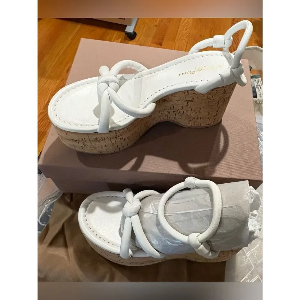 GIANVITO ROSSI Alma knotted leather platform sandals